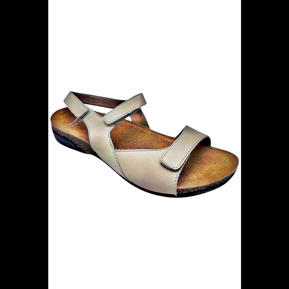 Dansko Beige Leather Adjustable Strap Sandal